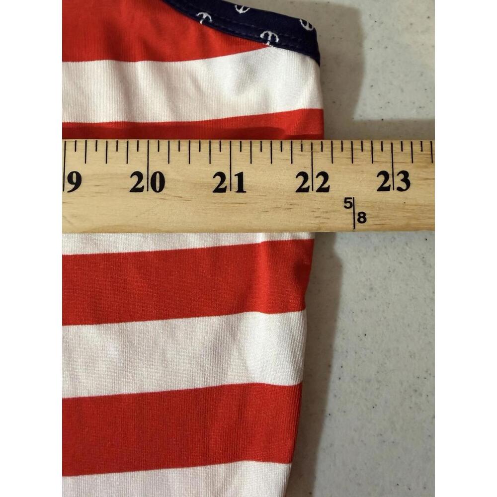 LuLaRoe Nicki Dress 3XL Patriotic Red White Blue Anchors Sleeveless - Picture 7 of 10